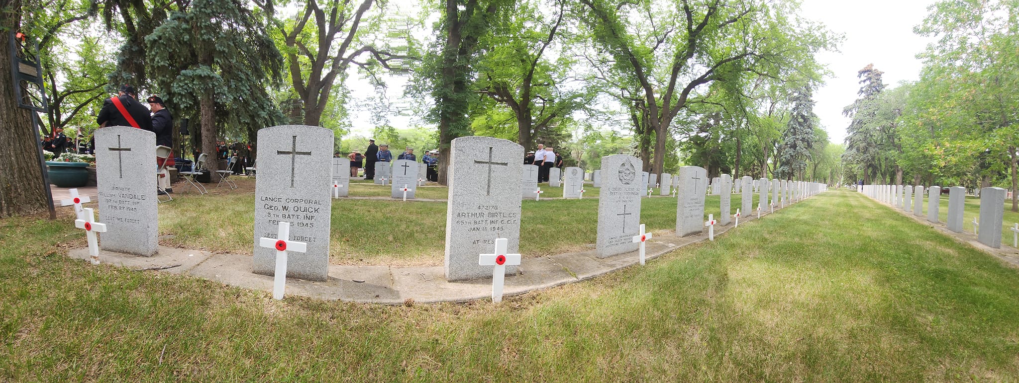 Cemetery burial grounds with headstones and monuments at Bradwell Cemetery Saskatchewan
